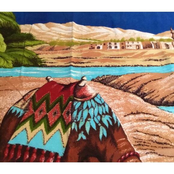 Arabian, Middle Eastern, Hanging Wall Tapestry/Carpet Vintage, Watering Camels - Picture 13 of 16